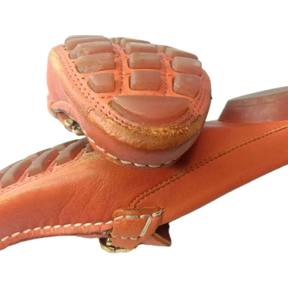 Salvatore Ferragamo Gancini Mule Women's Shoes Size 5 B Burnt Orange